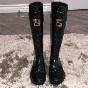 Black Fendi Rain Boots